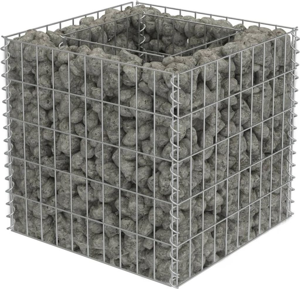 Gabionen-Hochbeet Verzinkter Stahl 50×50×50 cm