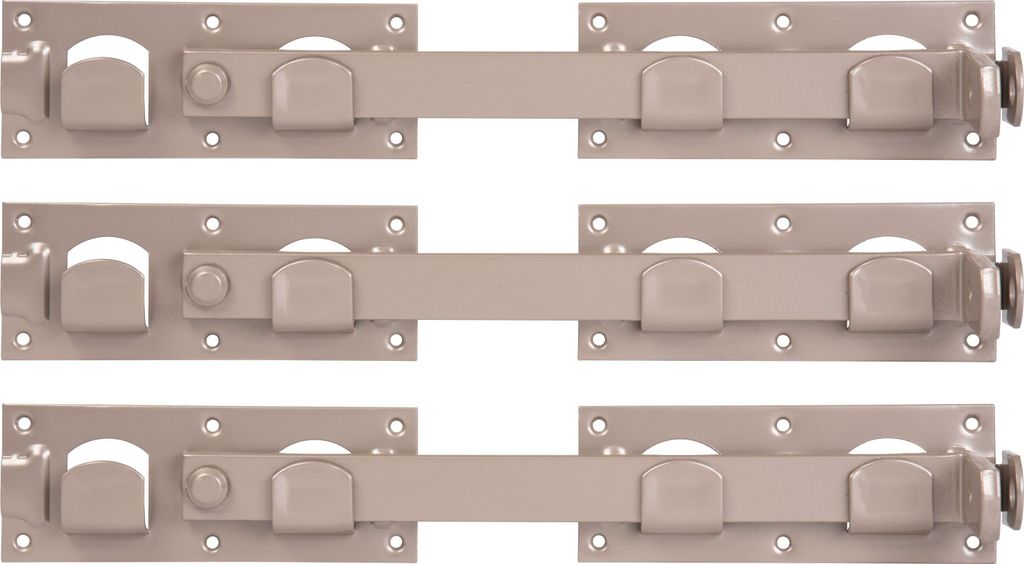 Alberts 3 x DURAVIS Doppeltorüberwurf, Stahl, blau verzinkt, in verschiedenen Trendfarben, 423 x 70 mm, Farbe:perlbeige