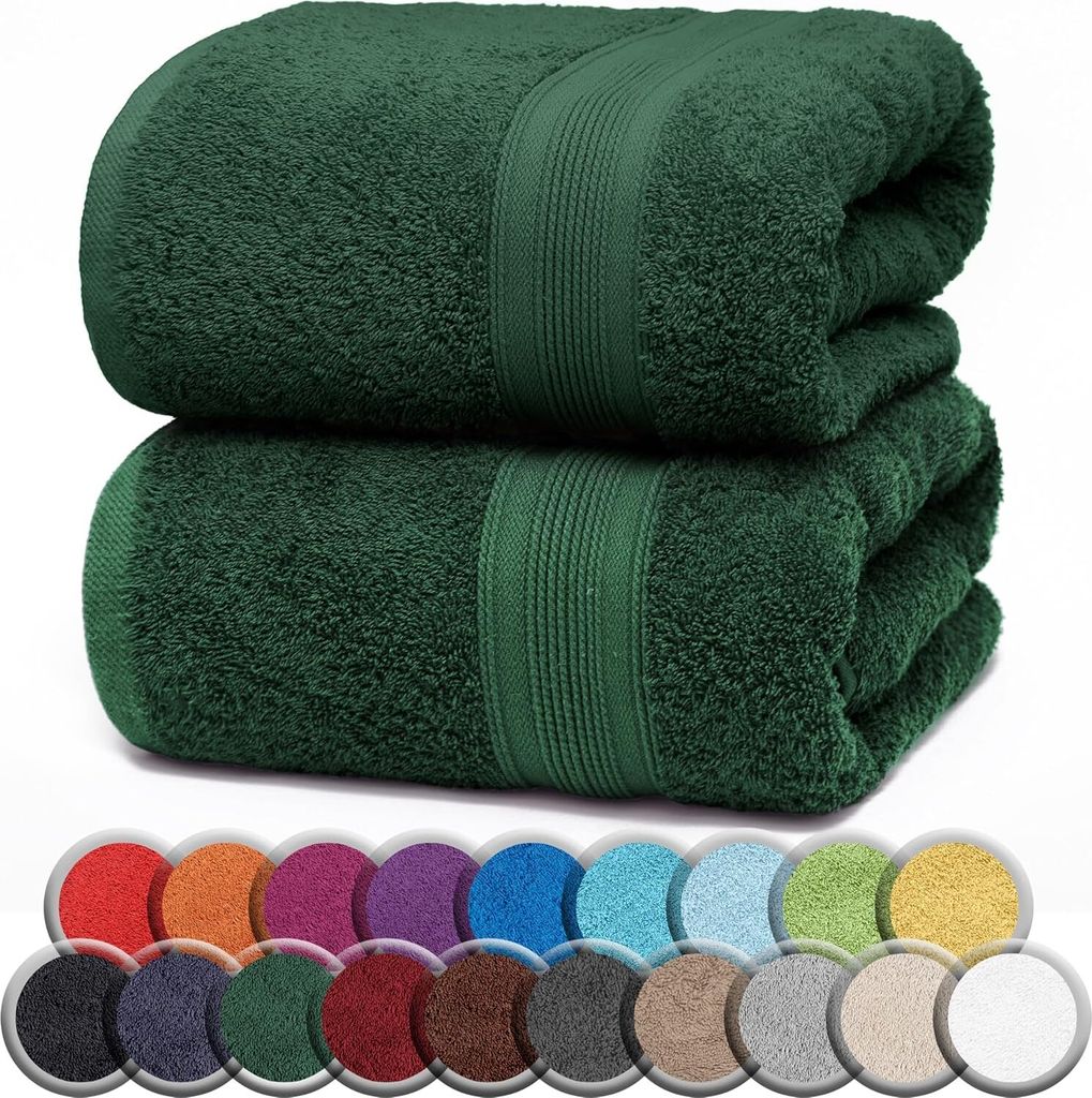 Frottier SAUNATÜCHER 2er Pack 80x200cm, 100% Baumwolle, Produktbild 