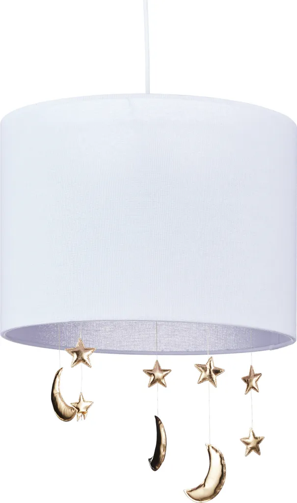 Relaxdays Lampadario A Sospensione Per Cameretta – Nuvole E Stelle, Beige/Grigio, H 160 X L 35 Cm, Attacco E27