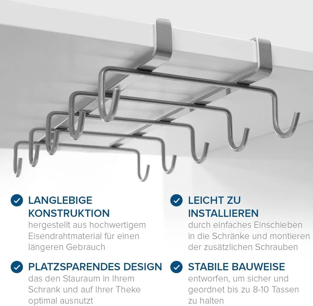EFFICIENTI GANCI IN acciaio inox per organizzare cucina e armadio set