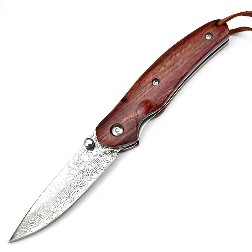 Paxton Damast Outdoor Klappmesser - Ergonomischer Griff aus Produktbild 