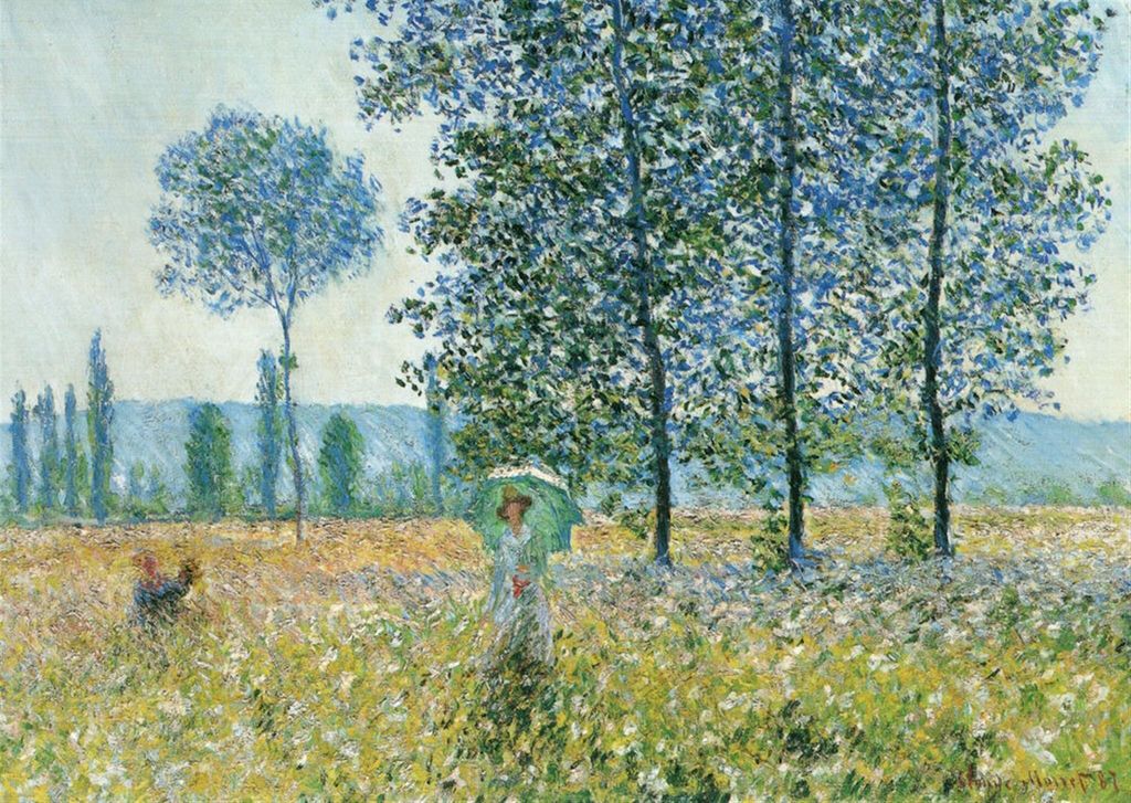 Kunstkarte Claude Monet "Felder im Frühling"