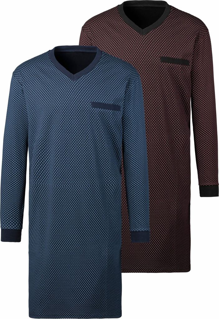 LE JOGGER Nachthemd 2 -teilig blau-marine Größe 56/58 Produktbild 