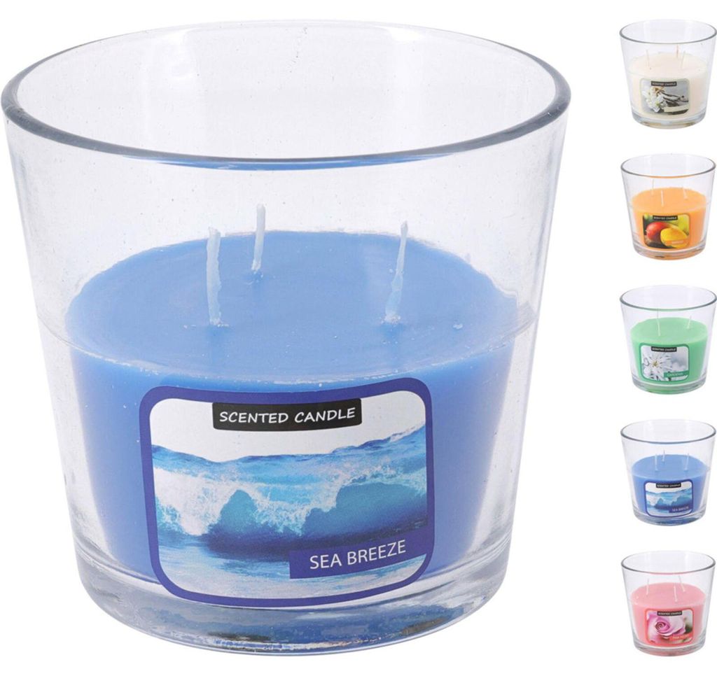 Duftkerze mit 40 Std Brenndauer 13,4x13,4x13 cm 10er Pack – dekorative Aromakerzen in verschiedenen Düften für gemütliche Wohnatmosphäre