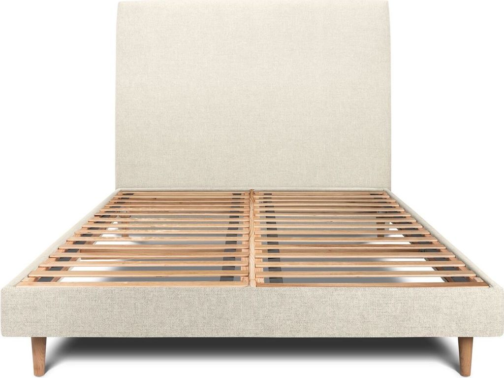 Bett mit Kopfteil – Basketweave-Stoff - 140 x 190 cm