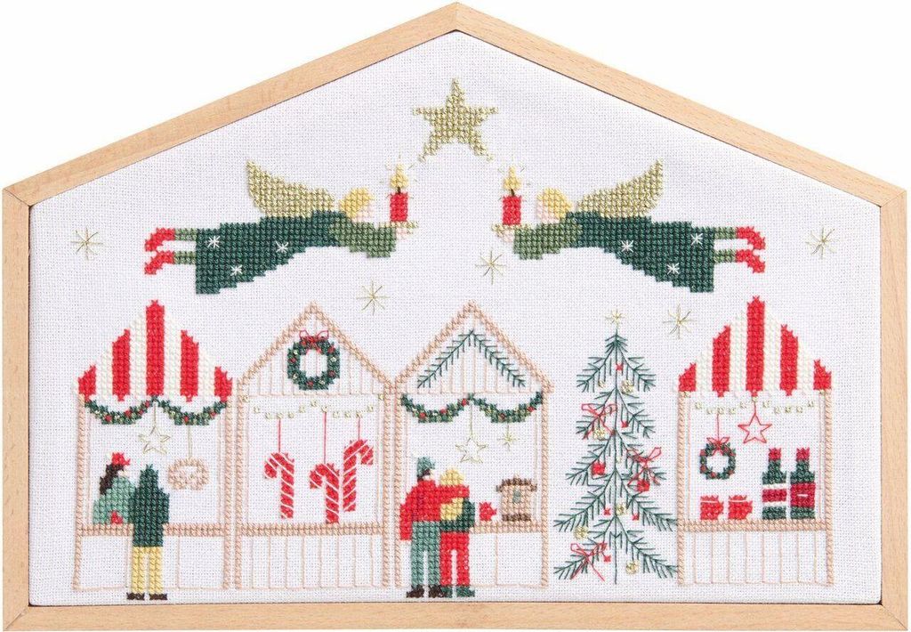 Stickpackung Gezählter Kreuzstich,Weihnachtsmarkt,Mix