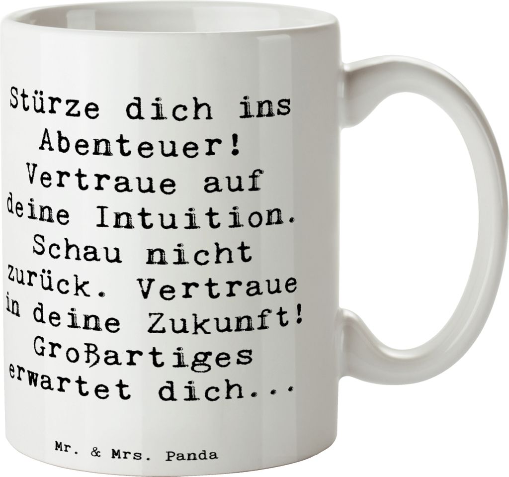 Mr. & Mrs. Panda Pott Spruch Tapferkeit und Intuition - Weiß - Geschenk, Teepott, Gefühl, Zukunft, Keramiktasse, Standhaftigkeit, Kaffeebecher, S...