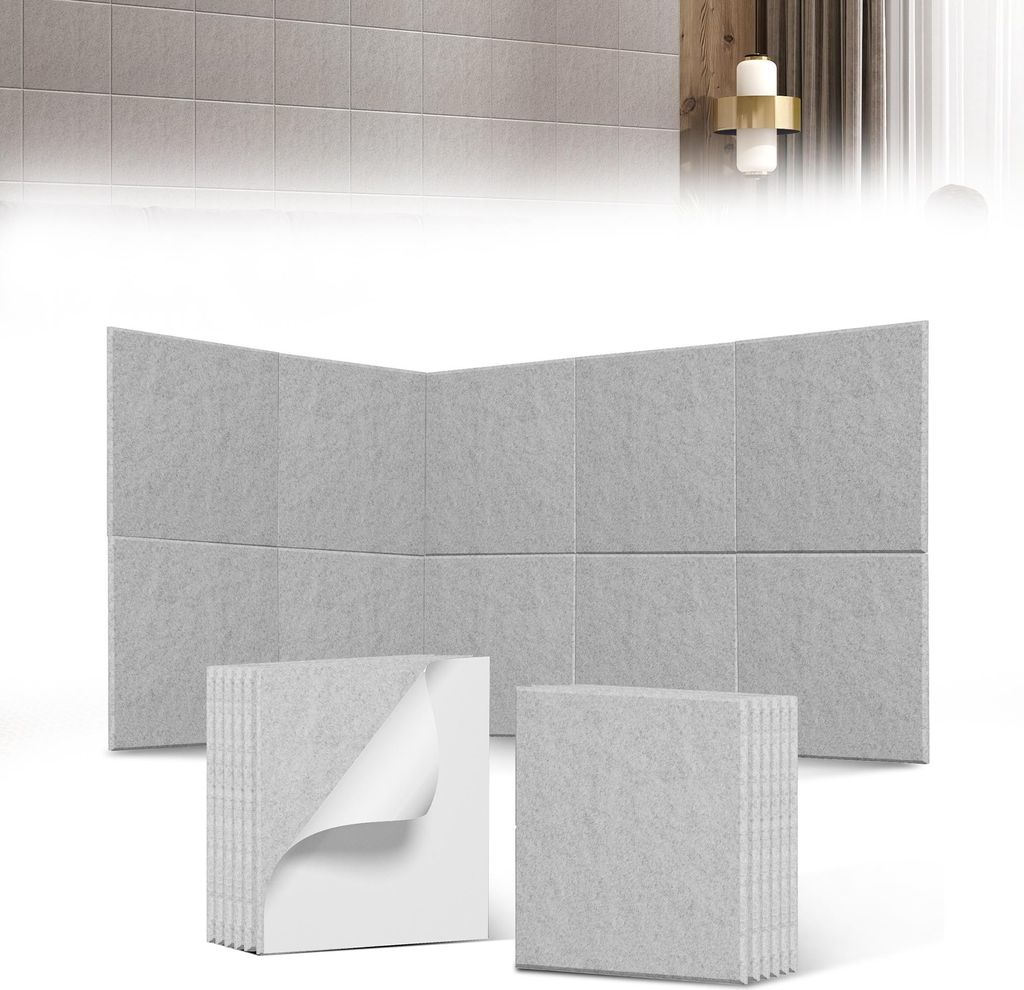 UISEBRT 12x Akustikplatten 30x30cm Flache Quadrate Produktbild 