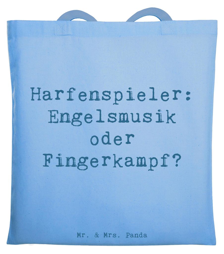 Mr. & Mrs. Panda Uni Tasche Spruch Harfe Melodien - Sky Blue - Geschenk, musikalische Atmosphäre, Musiker, Spielen lernen, Shopping, Musikhumor, L...