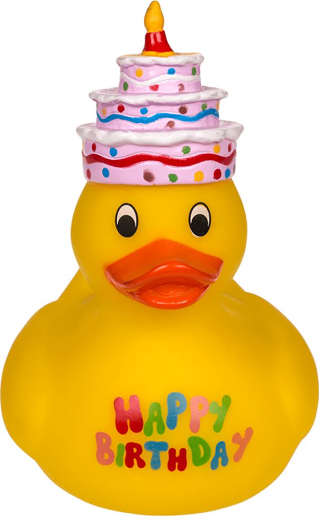 OOTB Žltá pískacia kačička Happy Birthday cca 10 cm Obrázok produktu 