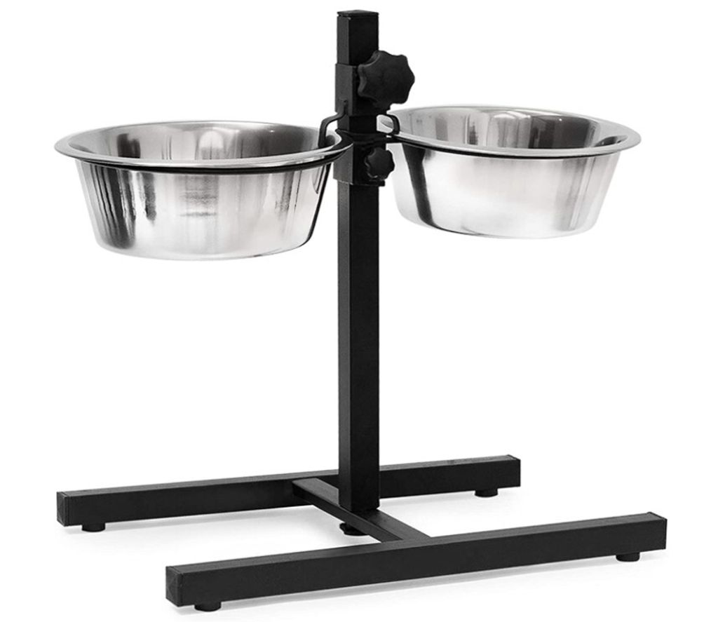 Futterstation Hunde Katzen höhenverstellbar Edelstahl 2 x 1800ml