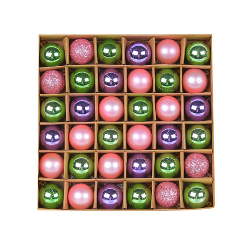 36pcs/Set Weihnachten Hanging Ball Glitzer Bruchsicherer Boxed wiederverwendbares glänzendes Szenenlayout Multi-Stil Weihnachtsbaumdekoration Ball...