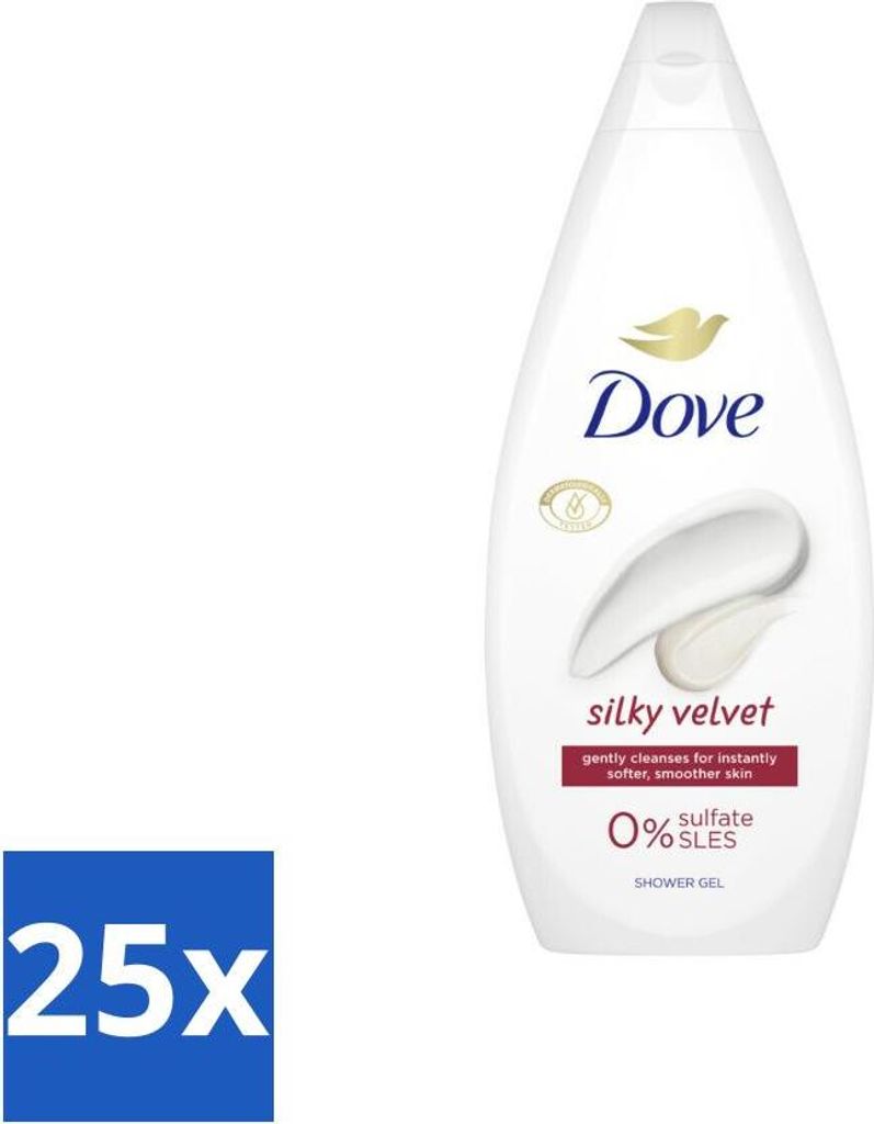 Dove Duschcreme - Seidiger Samt - 720 ml - Vorteilspack - 25 Stücke