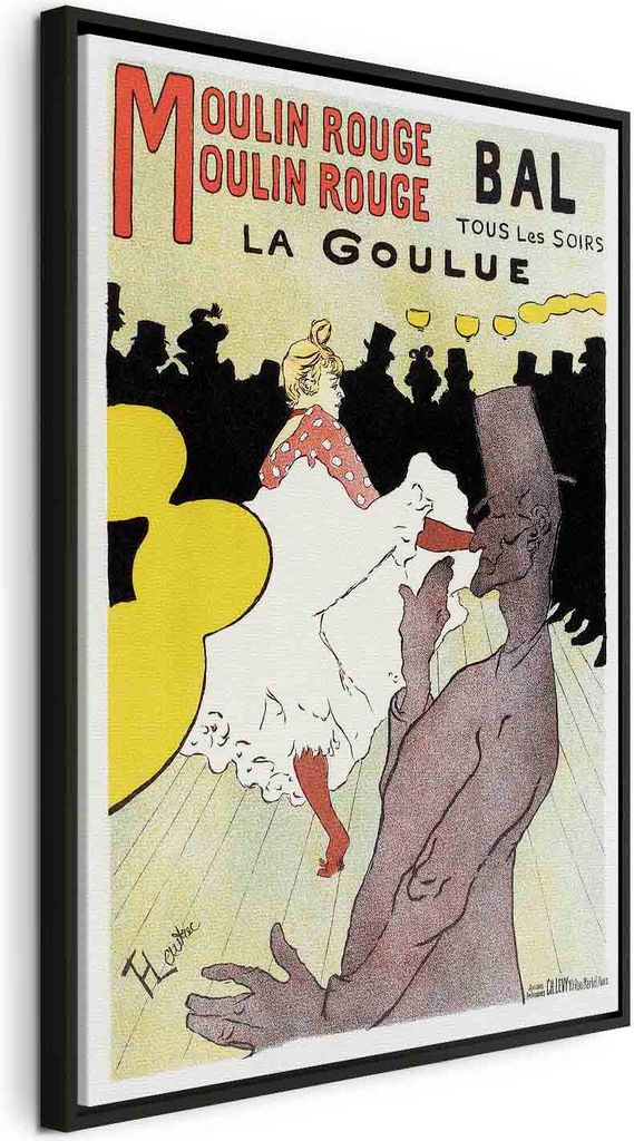 Italienischer Leinwand Leinwandbild - Moulin Rouge - La Goulue 40x60 cm Reproduktionen l-G-10178-b-a