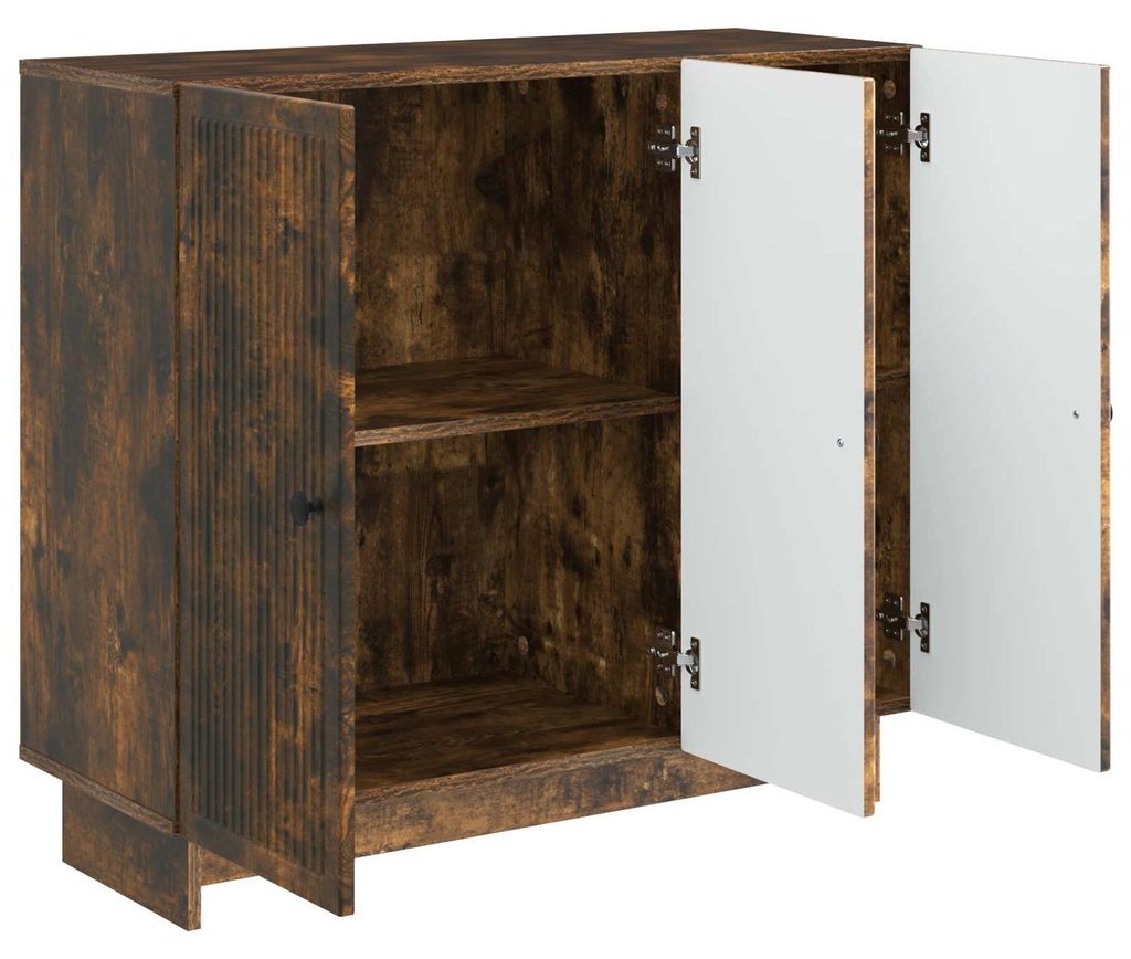 Möbel Kommoden - Braun - CLORIS Sideboard Geräucherte Eiche 89x34,5x80 cm Holzwerkstoff,27.55 Kg - 271992