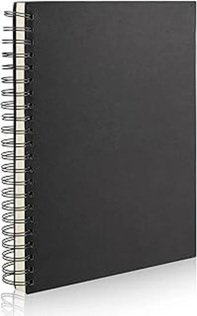 DJP Blocco da disegno con copertina rigida, formato A4, rilegatura a spirale, carta da 130 g/m², copertina rigida verticale, 40 fogli (80 pagine
