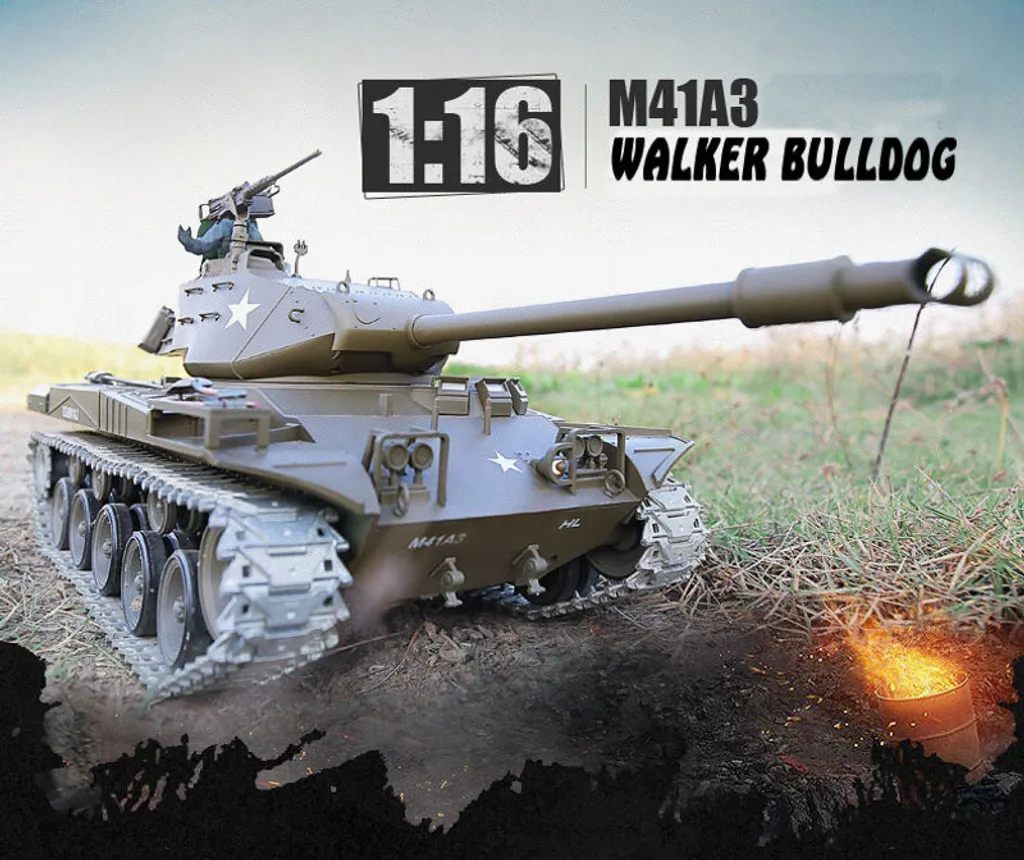 Char d'Assaut Télécommandé M41 A3 Walker Bulldog Modèle Pro Heng Long