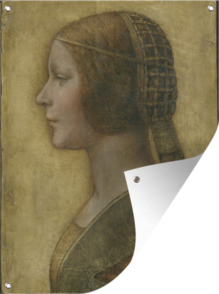 MuchoWow 30x40 cm Outdoor-Poster Gartendeko Sichtschutz Garten Poster für den Garten La Bella Principessa - Leonardo da Vinci