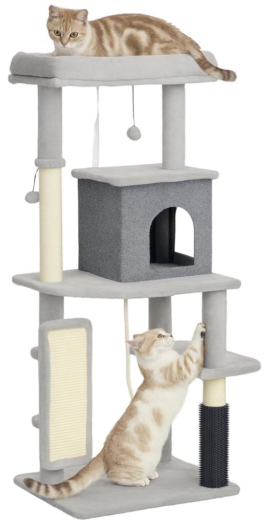 PawHut Kratzbaum mit Katzenhöhle, Bett für Katzen bis 6 kg Produktbild 