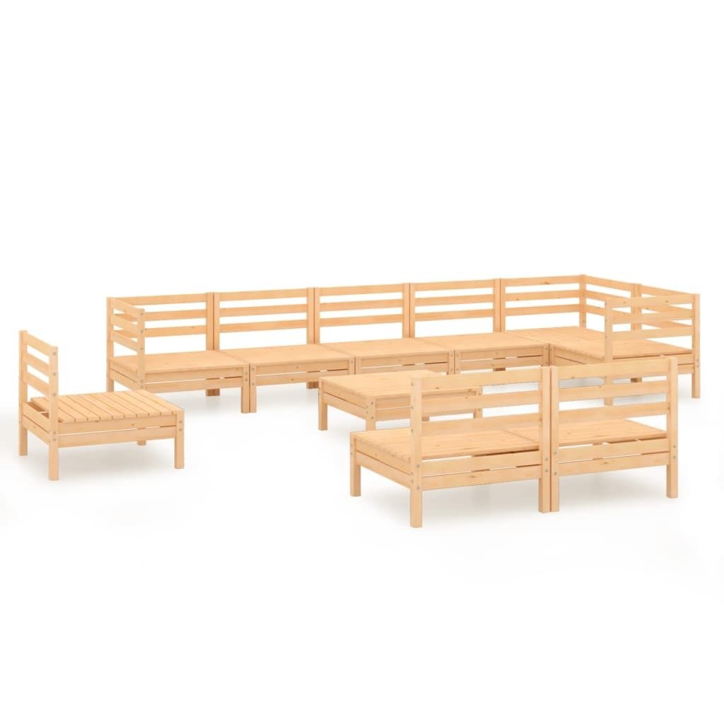 vidaXL 10-tlg. Garten-Lounge-Set Massivholz Kiefer