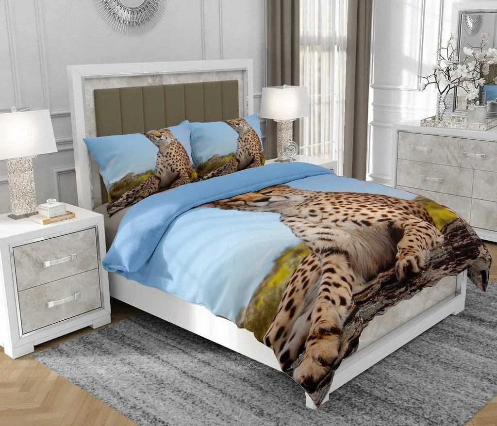 Set Biancheria Letto 140x200 cm SOVIO 100% Cotone Multicolore Online
