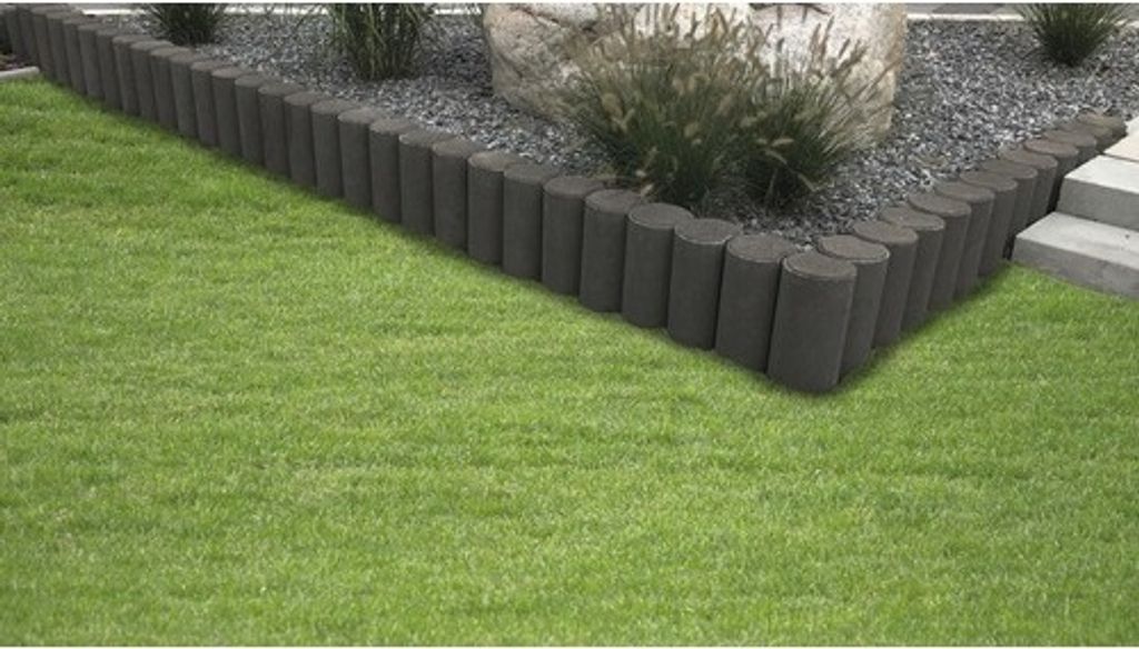 Rundpalisade iMount mit Hohlkehle anthrazit 11 cm x 80 cm