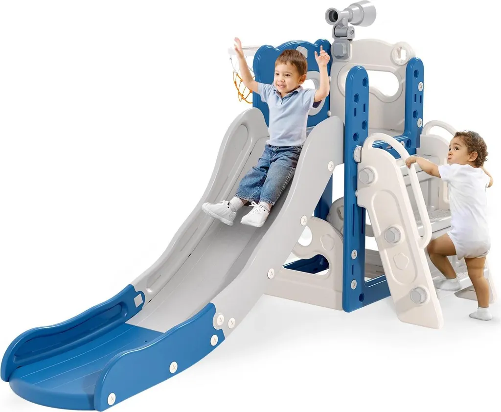 Toboggan de jardin et salon 5 en 1 pour l'éveil moteur des 0 à 3 ans