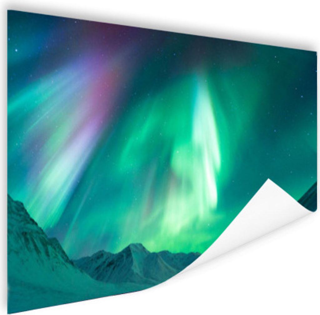 MuchoWow Poster Nordlicht - Berg - Schnee 60x40 cm - Schlafzimmerdekoration