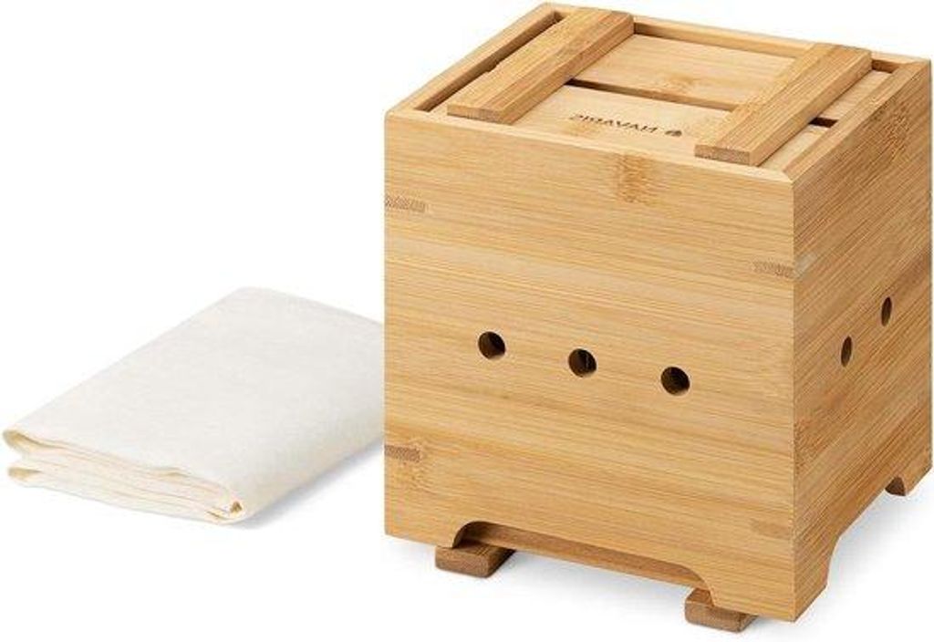 Tofumaker aus Bambus - 148 x 126 x 15 cm - Für Selbstherstellung von Tofu - Inklusive Käseabtropftuch