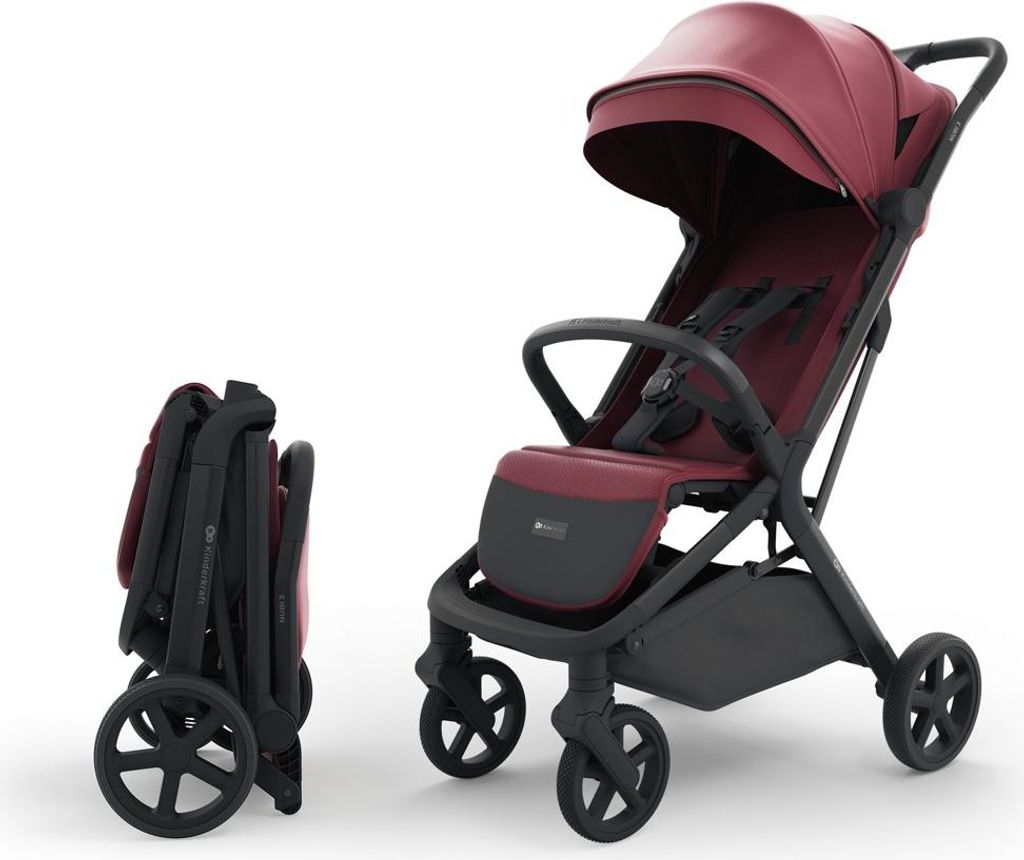 Kinderkraft Nubi 3, passeggino leggero, colore borgogna Immagine del prodotto 