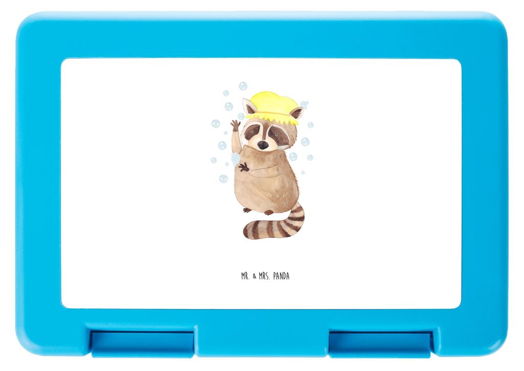 Mr. & Mrs. Panda Bento Box Waschbär - Weiß - Geschenk, Fröhlich, Seifenblasen, Waschen, Tagträumen, Vorratsbehälter, Meal Prep, Brot Aufbewahr...
