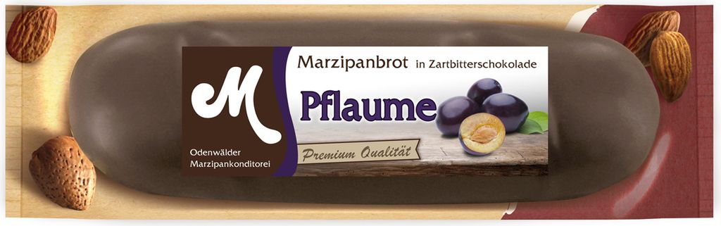 Odenwälder Marzipan Brot Pflaume und Zartbitter Schokolade Produktbild 