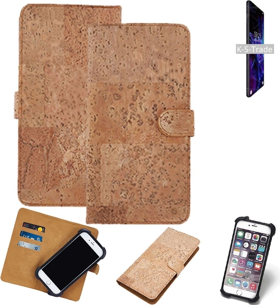 K-S-Trade Hülle kompatibel mit Oukitel C18 Pro Kork Handyhülle Cover Schutzhülle TPU Case Bumper in Hellbraun, (1x)