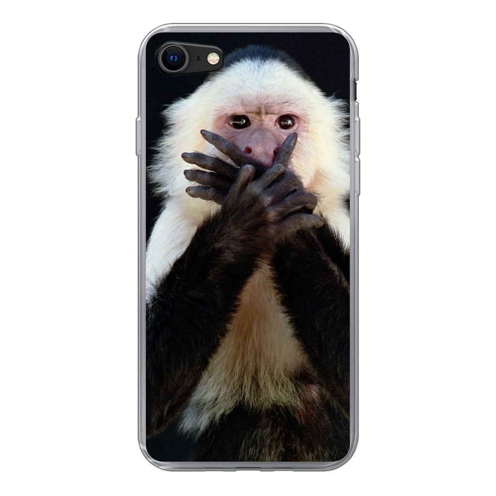MuchoWow Handyhülle Schutzhülle Hülle für iPhone 8 Affe - Wilde Tiere - Porträt Silikon Softcase Handy Hülle - Schutzhaube