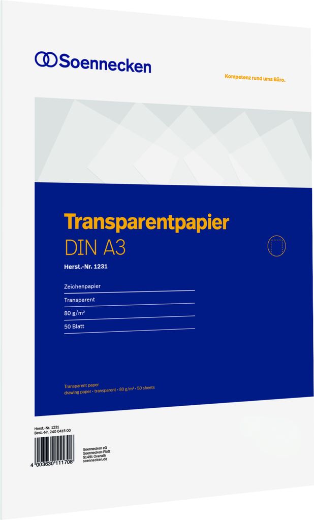 Transparentblock A3 50 Blatt 80g