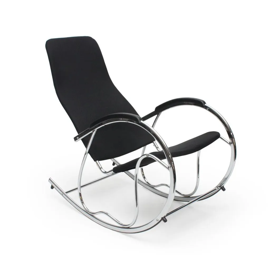 Fauteuil à bascule Ben 2 - Rocking chair design scandinave gris anthracite