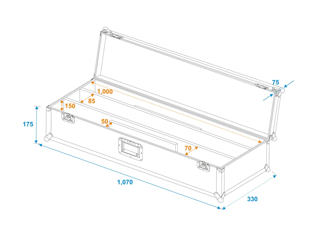 Coffre de transport pour 2 projecteurs LED STP-7 usage intensif
