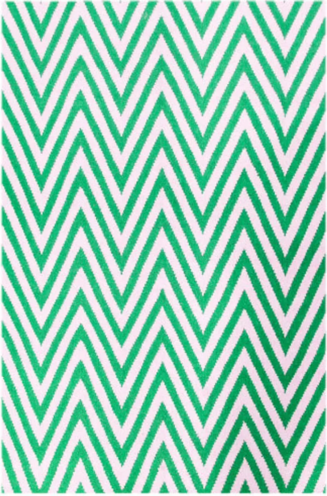 Tapis Kelim Zig Zag vert 140x200 cm - Solution déco pour sols froids