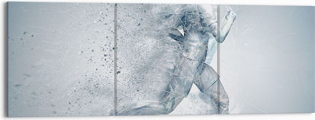 Bild auf Leinwand - Leinwandbild - Energie Abbildung Jogging Marathon - 150x50cm - Wand Bild - Wanddeko - Leinwanddruck - Bilder - Kunstdruck - Lei...