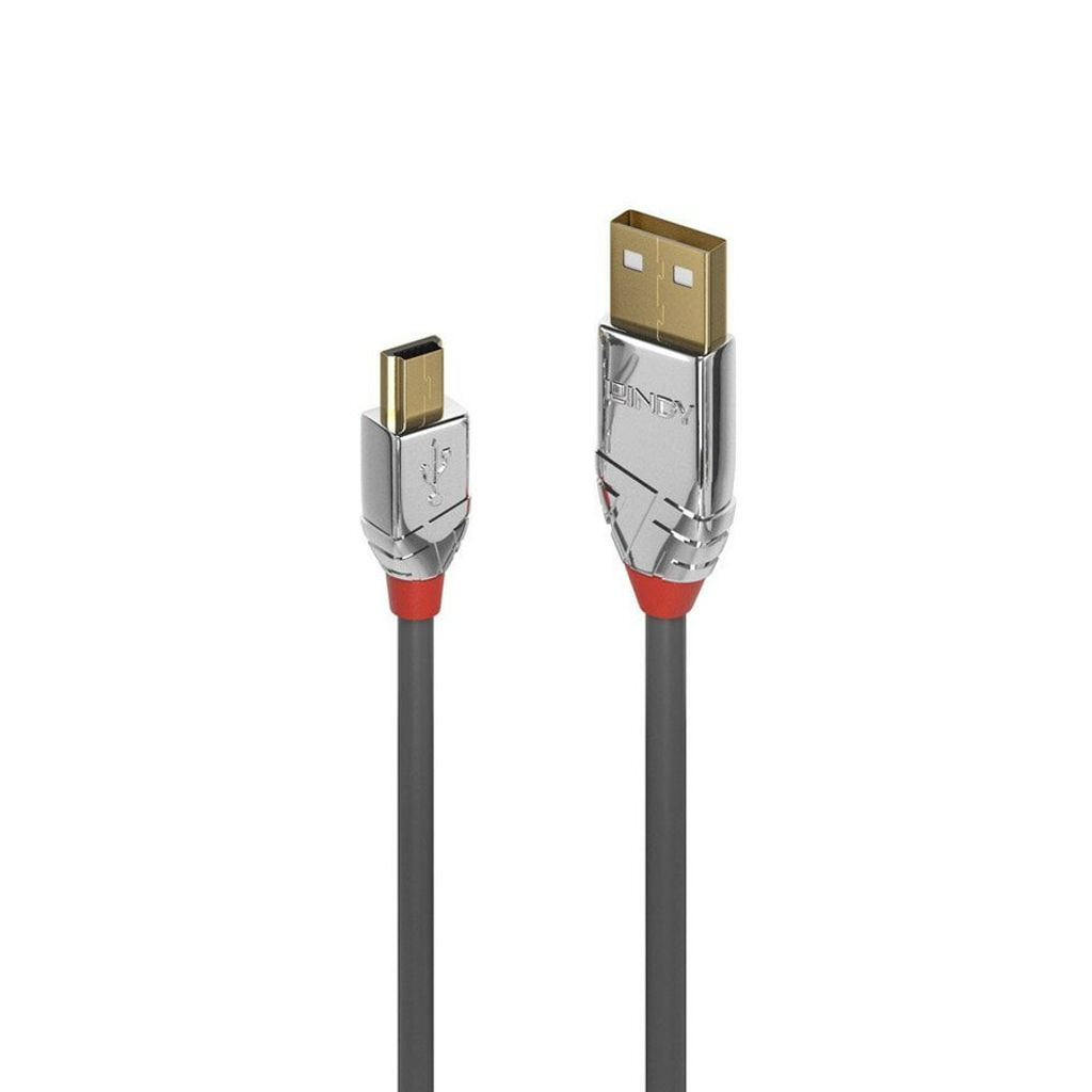LINDY USB 2.0 Kabel Typ A/Mini-B Cromo Line M/M 1m Produktbild 