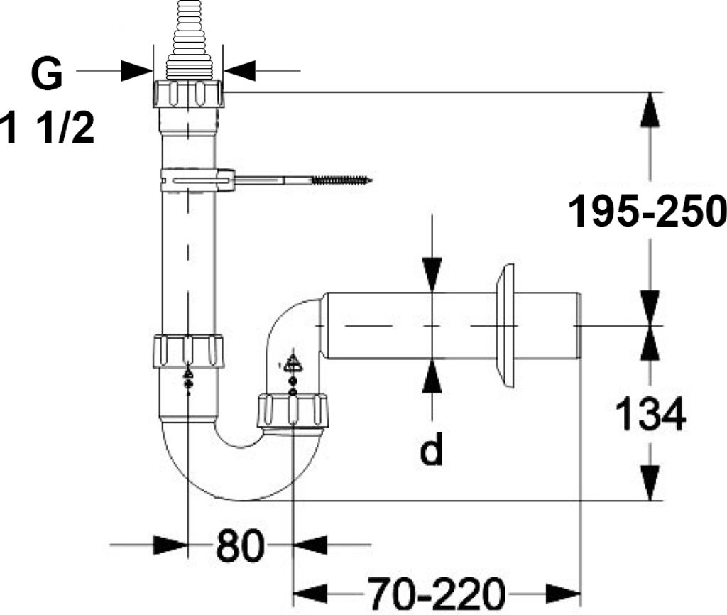 Haas Waschmaschinensiphon DN40 Siphon Waschmaschine Produktbild 3