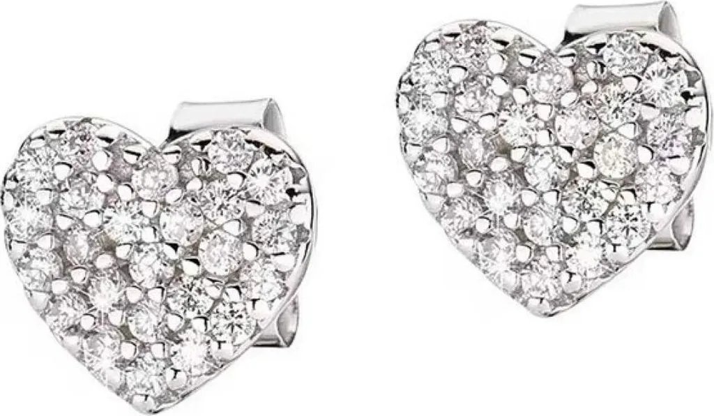 Orecchini Cuore Amen EHBBZ Argento e Zirconi Bianchi | Novità Gioielli