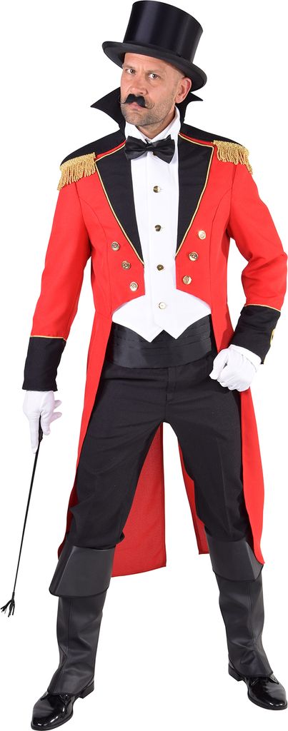 M217290-S rot-weiß-schwarz Herren Zirkus Direktor Mantel Gr.S