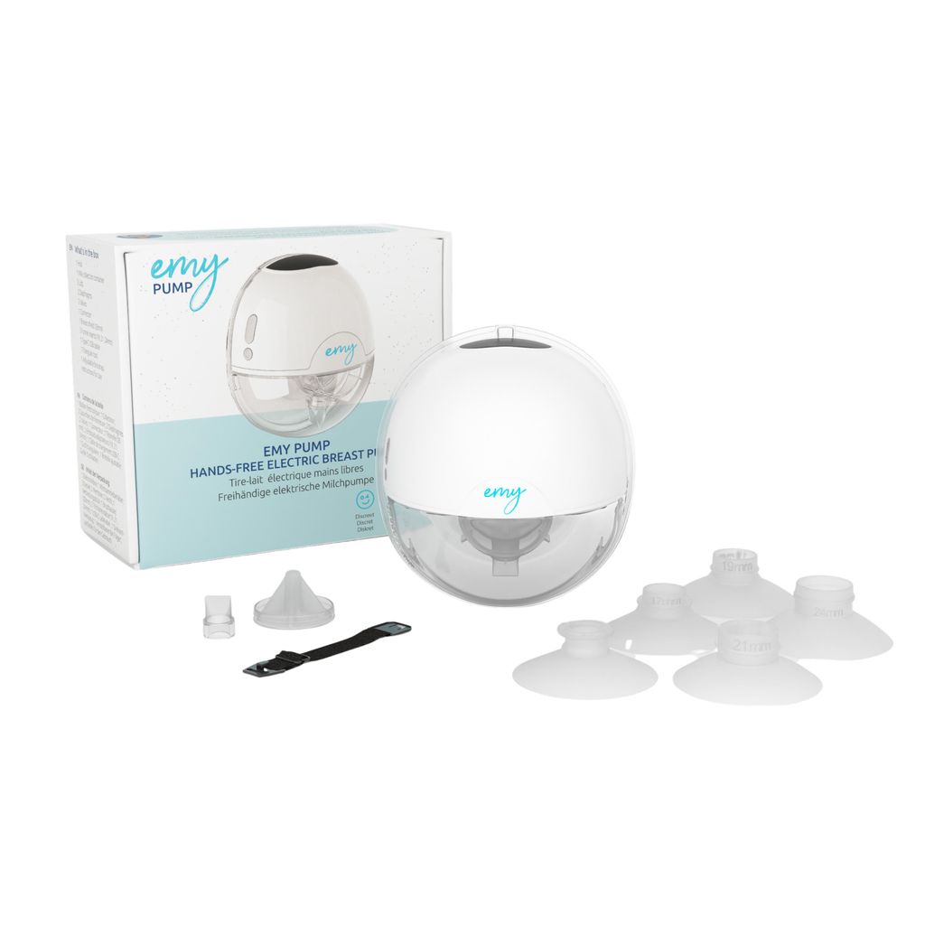 Emy Pump – Elektrische Freihand-Milchpumpe | Leise & Leistungsstark | 6 Saugergrößen | LED-Display, 3 Modi, 9 Saugstärken | Tragbare Milchpumpe