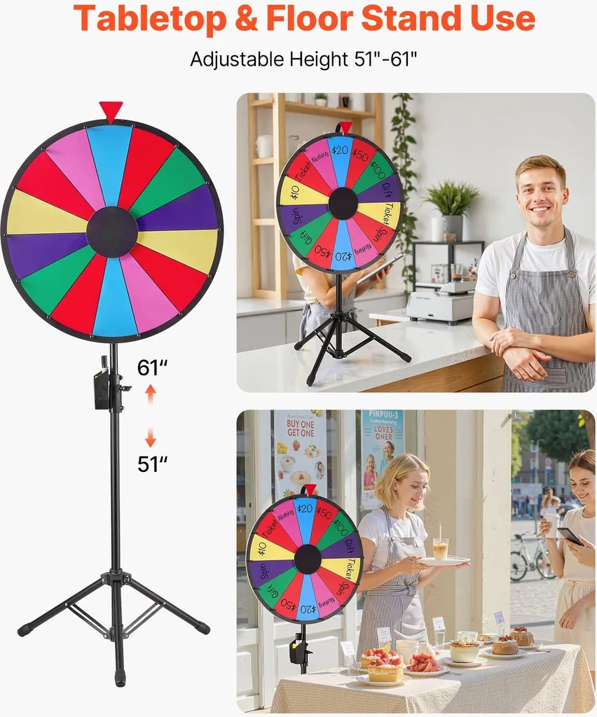 Roue de la fortune effaçable 14 segments avec marqueurs et éponge - 2