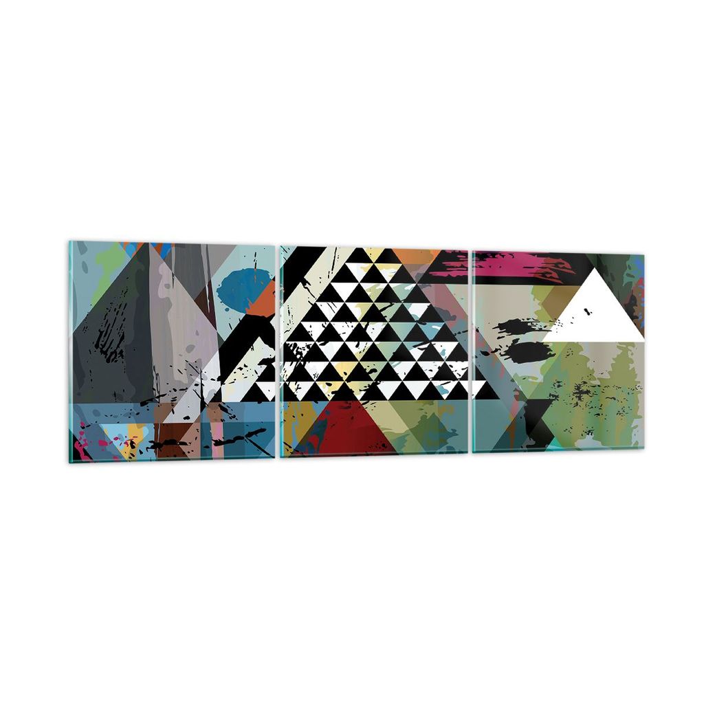 Bilder auf glas - Abstraktion modern - 90x30cm - Glasbilder - Wandbilder - Kunstdruck - zum Aufhängen bereit - Wanddekoration aus Glas - Glas Bild...