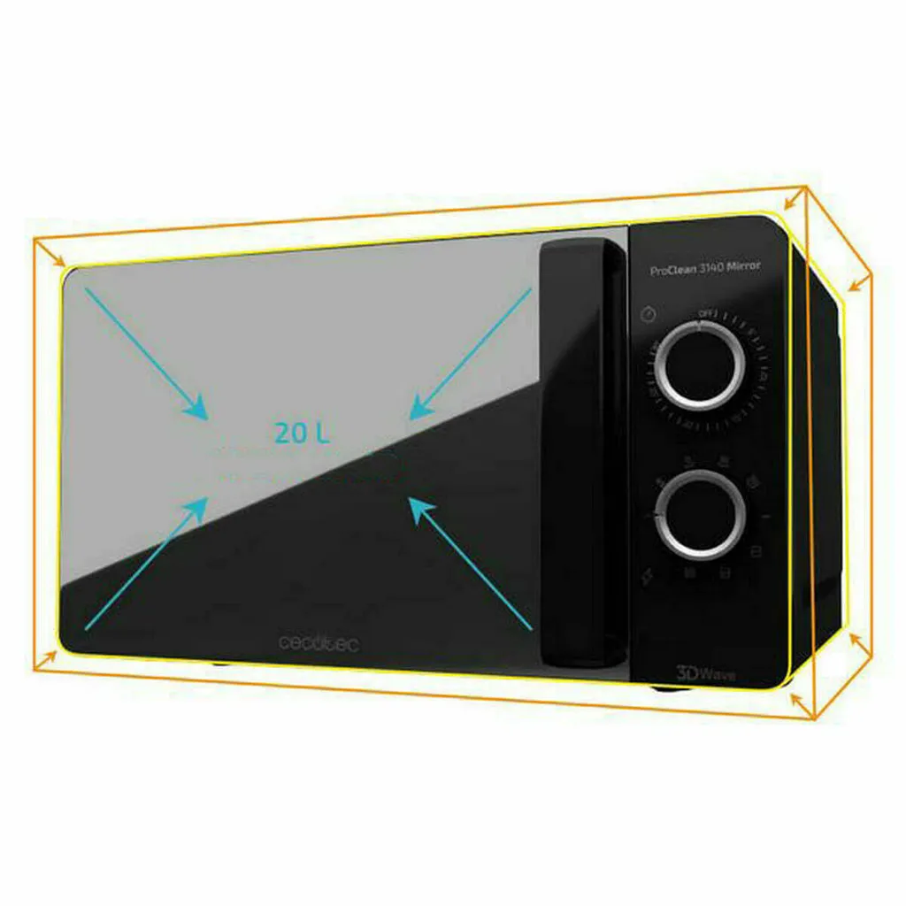 Cecotec Micro-ondes ProClean 3140 Mirror avec Grill et Finition Miroir