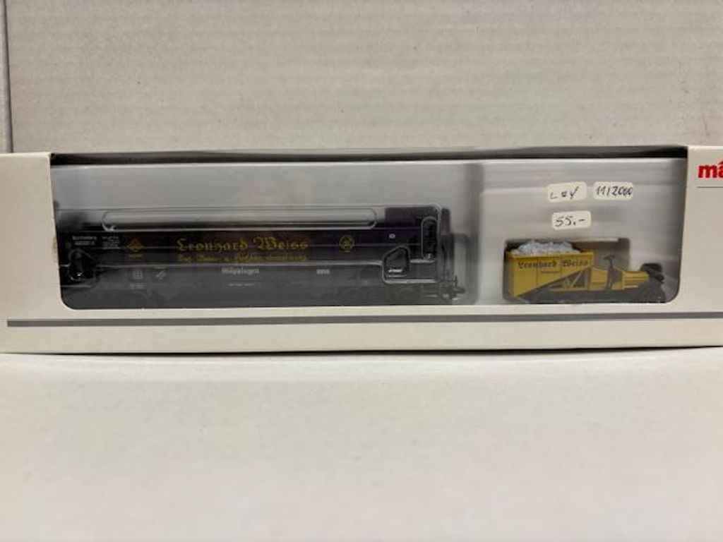 MÄRKLIN H0 Hochbordwagen Leonhard Weiss + Auto Schütter 48000