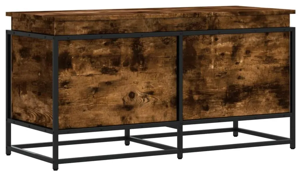 Boîte de rangement 100 cm chêne fumé avec grand volume et couvercle
